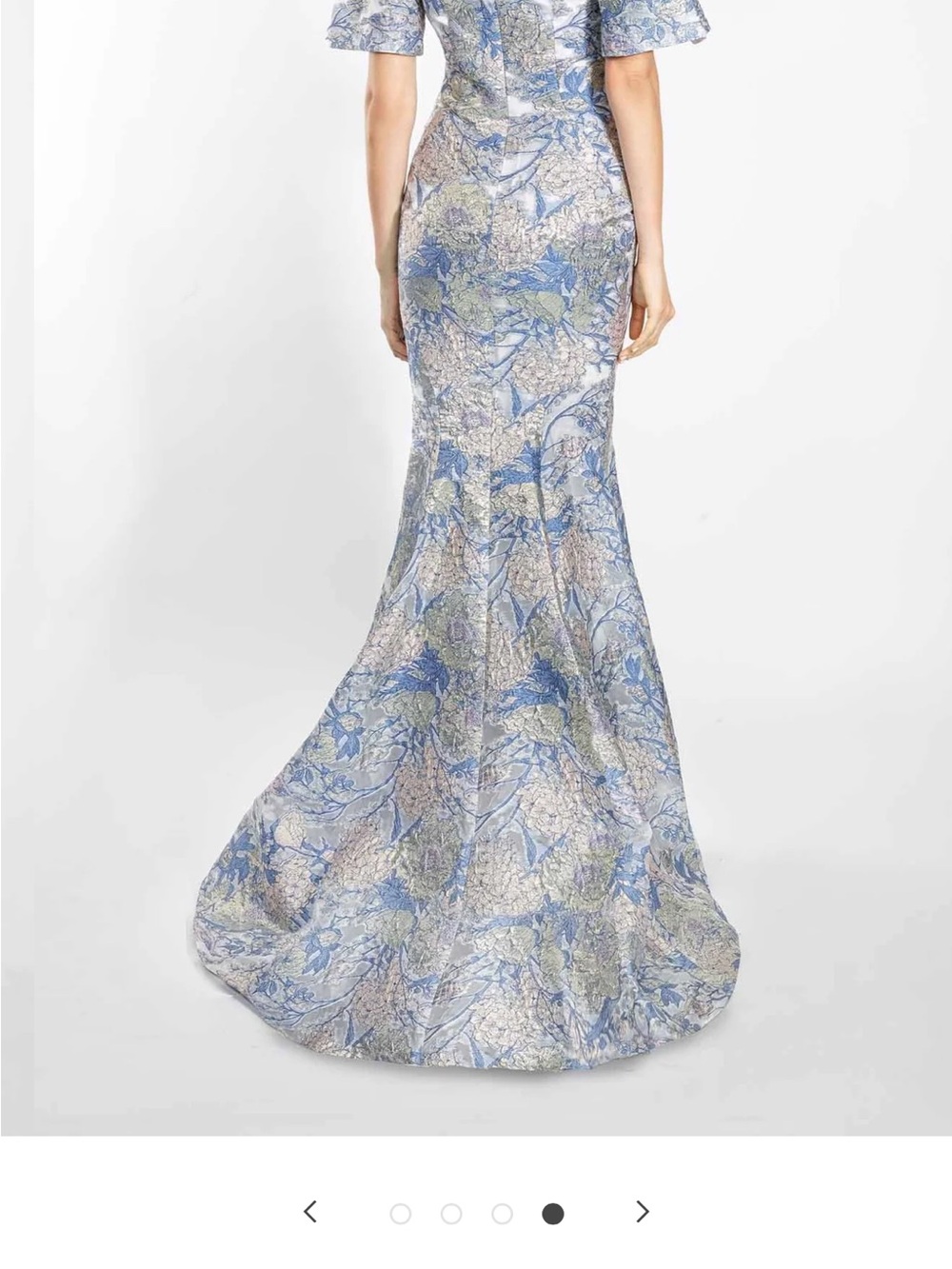 Blue Floral Mermaid Evening Dress by Janiquebyk.